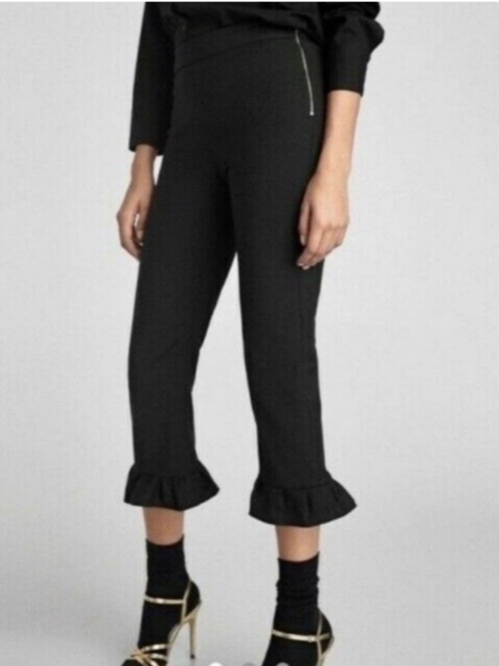 Zara Woman Black cropped Pants